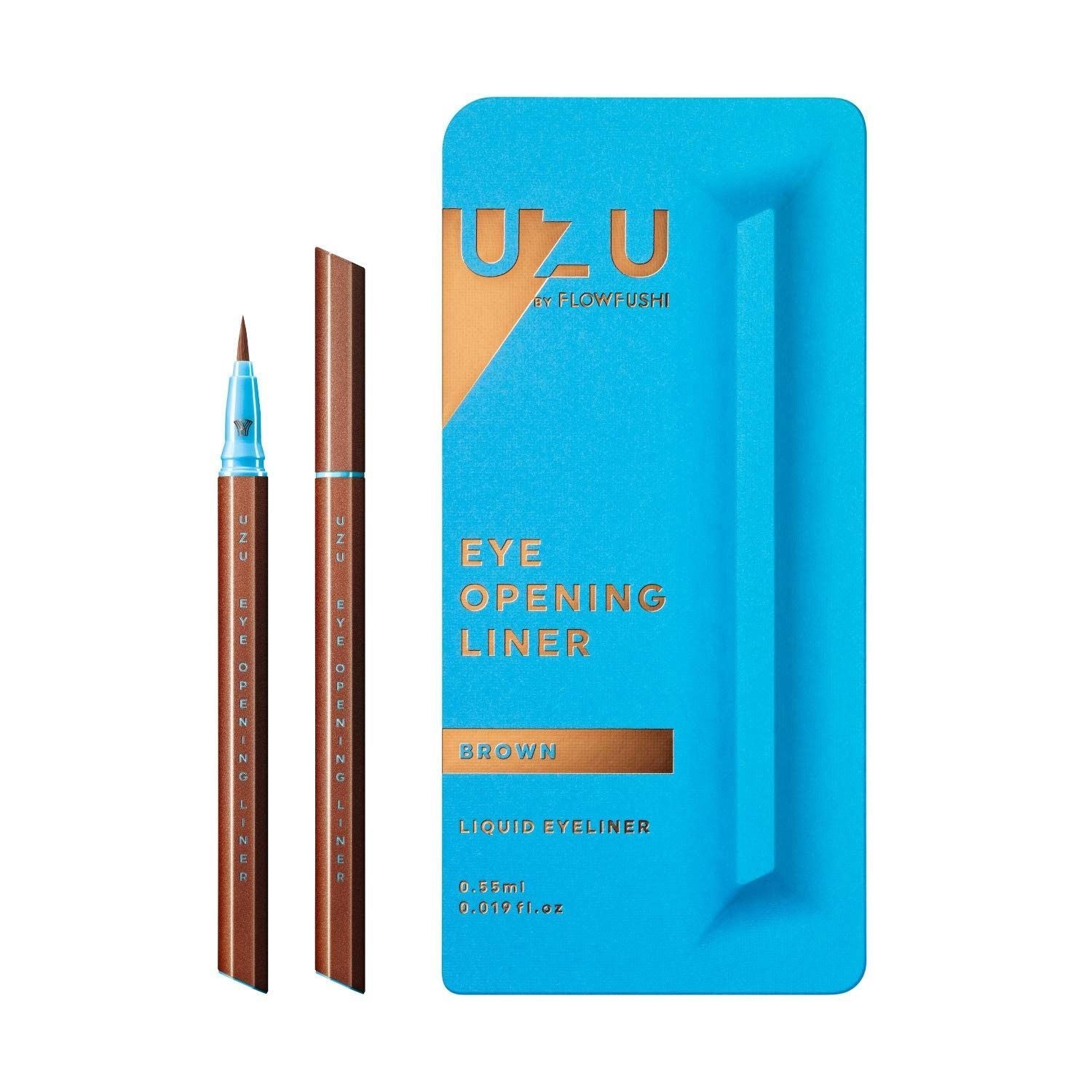 Flow Fushi UZU Eye Opening Liner Liquid Eyeliner(Brown) - Blue Pkg